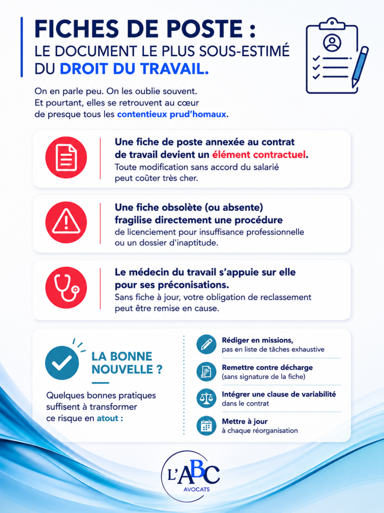 Fiche de poste en droit du travail : pourquoi ce document est-il si déterminant ?