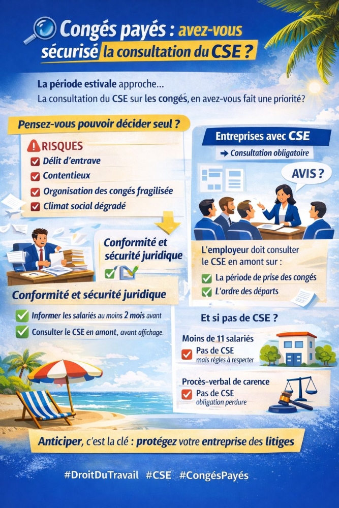 Congés payés : avez-vous sécurisé la consultation du CSE ?